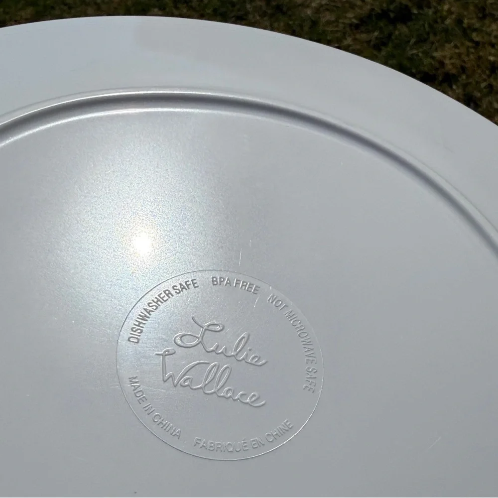Anthropologie Lulie Wallace Floral Melamine Dinner Plates Set of 4 Garden 11”